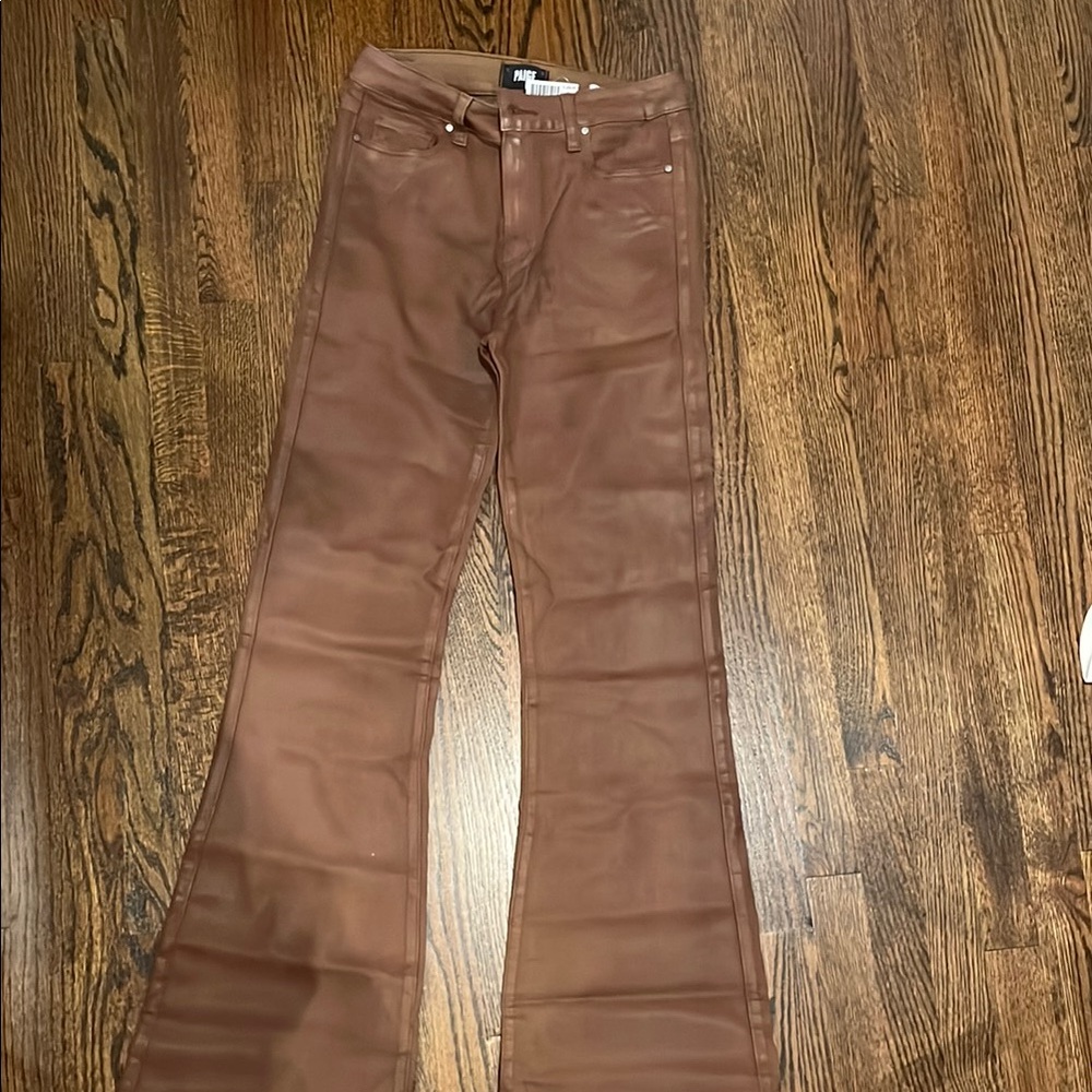 PAIGE Brown Flare Wide Leg Jeans